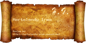 Hertelendy Irma névjegykártya